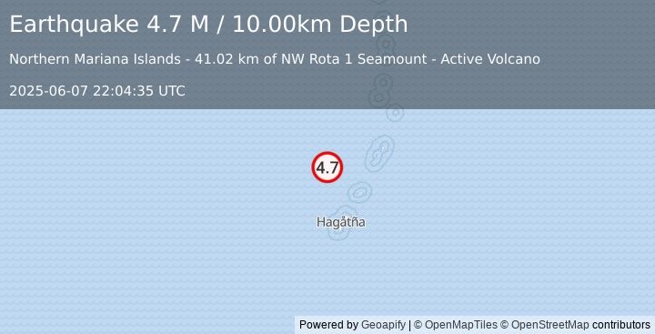 Earthquake Mariana Islands (4.7 M) (2025-06-07 22:04:35 UTC)