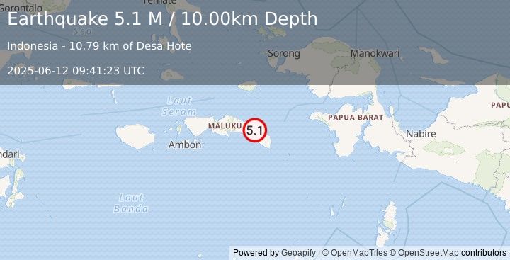 Earthquake Seram, Indonesia (5.1 M) (2025-06-12 09:41:25 UTC)