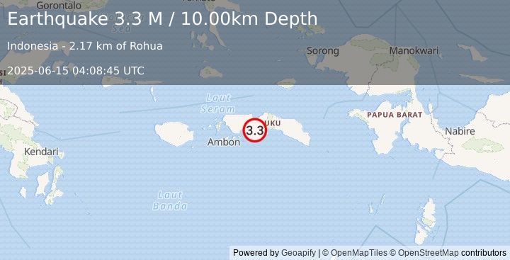 Earthquake Seram, Indonesia (3.4 M) (2025-06-15 04:08:46 UTC)