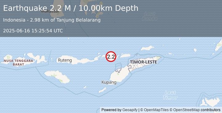 Earthquake Flores Region, Indonesia (2.2 M) (2025-06-16 15:25:54 UTC)