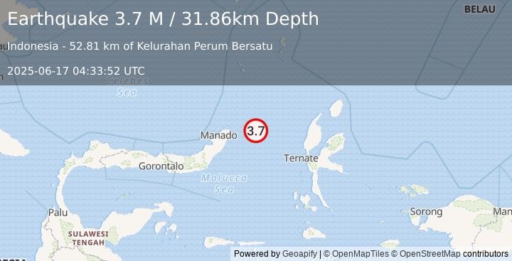Earthquake Northern Molucca Sea (3.7 M) (2025-06-17 04:33:52 UTC)