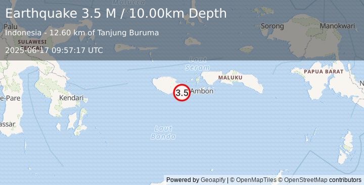 Earthquake Seram, Indonesia (3.5 M) (2025-06-17 09:57:17 UTC)