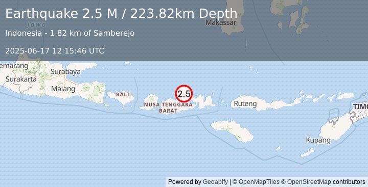 Earthquake Sumbawa Region, Indonesia (2.5 M) (2025-06-17 12:15:46 UTC)