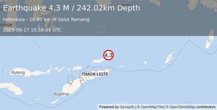 Earthquake Banda Sea (4.2 M) (2025-06-17 15:58:00 UTC)