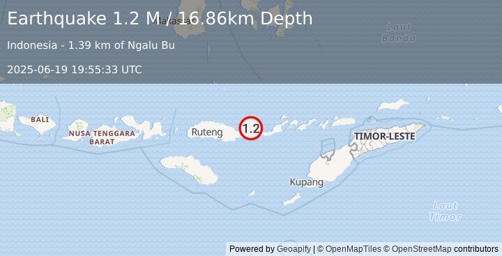 Earthquake Flores Region, Indonesia (1.2 M) (2025-06-19 19:55:33 UTC)