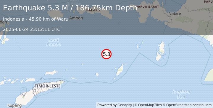 Earthquake Banda Sea (5.0 M) (2025-06-24 23:12:12 UTC)
