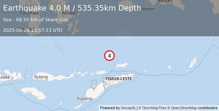 Earthquake Banda Sea (4.0 M) (2025-06-26 15:57:13 UTC)