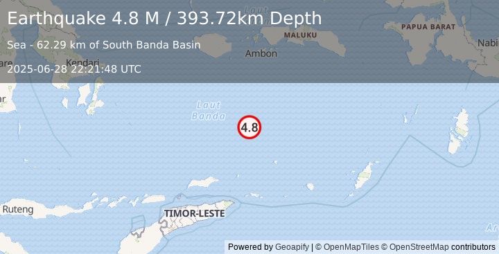 Earthquake Banda Sea (4.8 M) (2025-06-28 22:21:48 UTC)