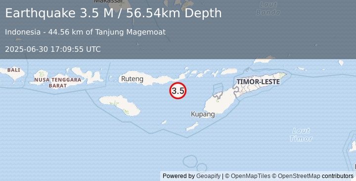Earthquake Savu Sea (3.5 M) (2025-06-30 17:09:55 UTC)