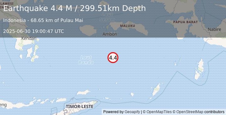 Earthquake Banda Sea (4.4 M) (2025-06-30 19:00:47 UTC)