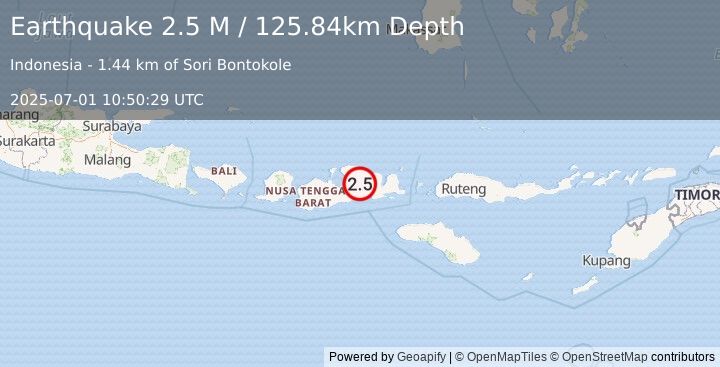 Earthquake Sumbawa Region, Indonesia (2.5 M) (2025-07-01 10:50:29 UTC)