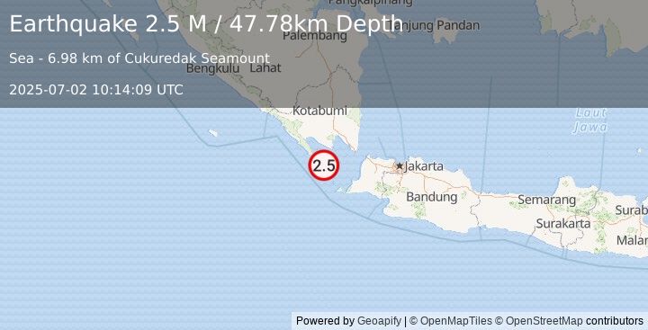 Earthquake Sunda Strait, Indonesia (2.5 M) (2025-07-02 10:14:09 UTC)