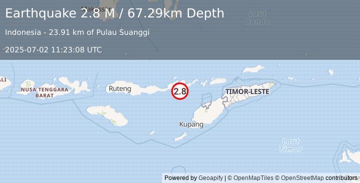 Earthquake Flores Region, Indonesia (2.8 M) (2025-07-02 11:23:08 UTC)