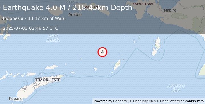 Earthquake Banda Sea (4.2 M) (2025-07-03 02:46:58 UTC)