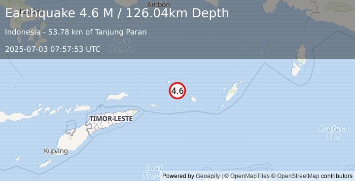 Earthquake Banda Sea (4.6 M) (2025-07-03 07:57:53 UTC)