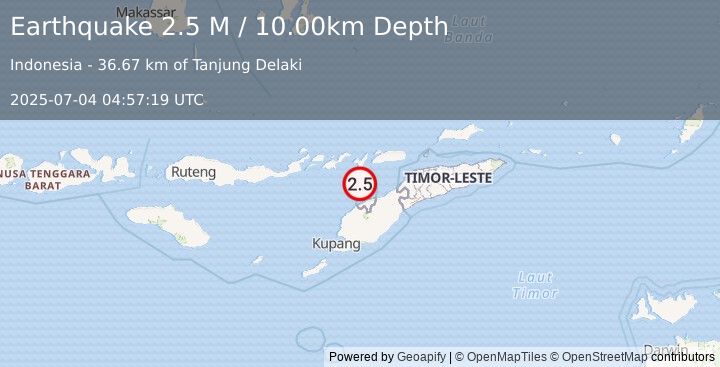 Earthquake Timor Region (2.5 M) (2025-07-04 04:57:19 UTC)