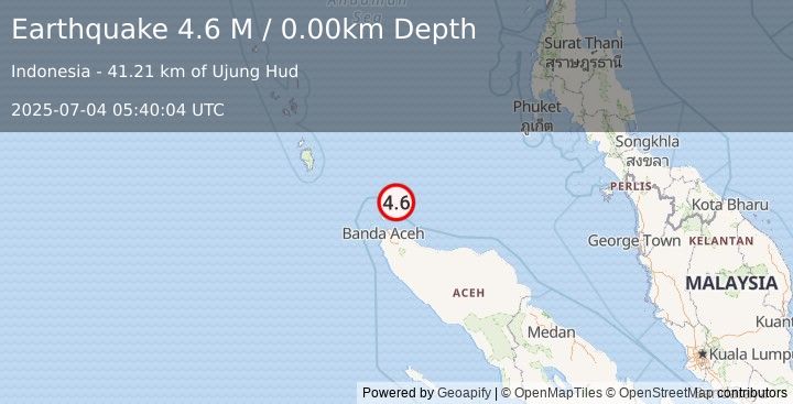 Earthquake Nicobar Islands, India Region (4.8 M) (2025-07-04 05:39:53 UTC)