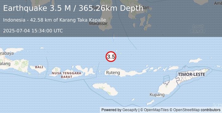 Earthquake Flores Sea (3.5 M) (2025-07-04 15:34:00 UTC)