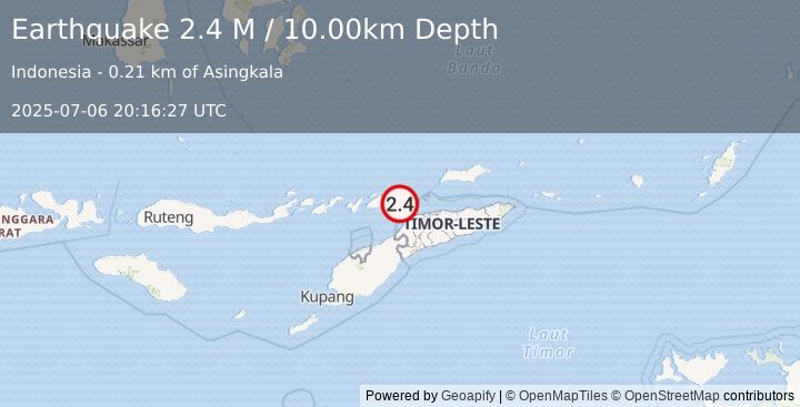Earthquake Timor Region (2.4 M) (2025-07-06 20:16:27 UTC)