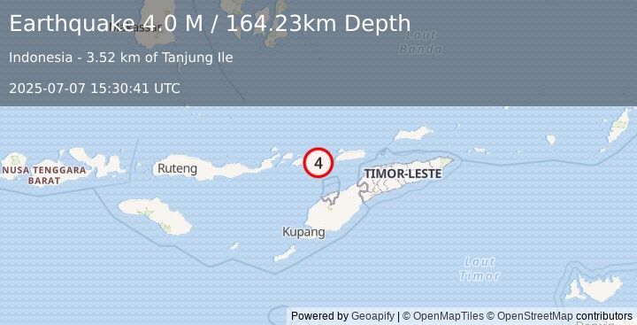 Earthquake Flores Region, Indonesia (4.0 M) (2025-07-07 15:30:42 UTC)