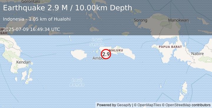 Earthquake Seram, Indonesia (2.9 M) (2025-07-09 16:49:34 UTC)