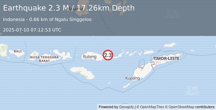 Earthquake Flores Region, Indonesia (2.3 M) (2025-07-10 07:12:53 UTC)