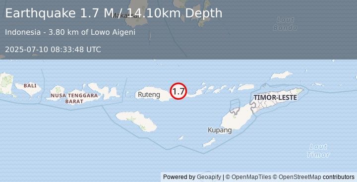 Earthquake Flores Region, Indonesia (1.7 M) (2025-07-10 08:33:48 UTC)