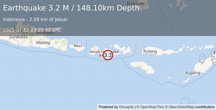 Earthquake Sumbawa Region, Indonesia (3.2 M) (2025-07-12 23:23:52 UTC)