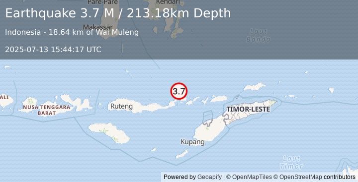 Earthquake Flores Sea (3.8 M) (2025-07-13 15:44:18 UTC)
