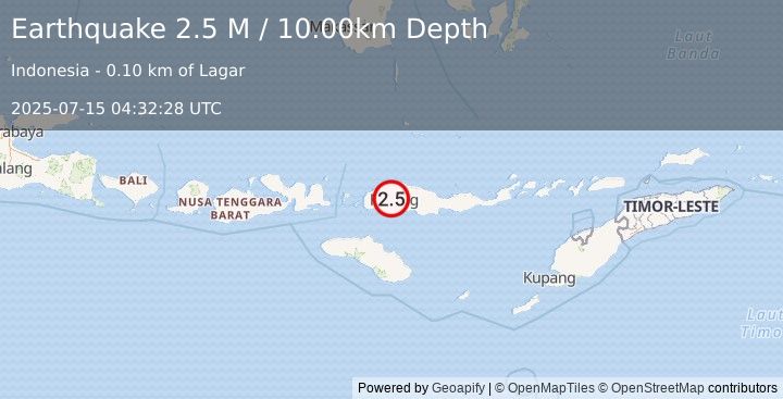 Earthquake Flores Region, Indonesia (2.5 M) (2025-07-15 04:32:28 UTC)