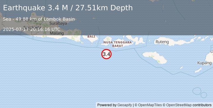 Earthquake Sumbawa Region, Indonesia (3.4 M) (2025-07-17 20:16:16 UTC)