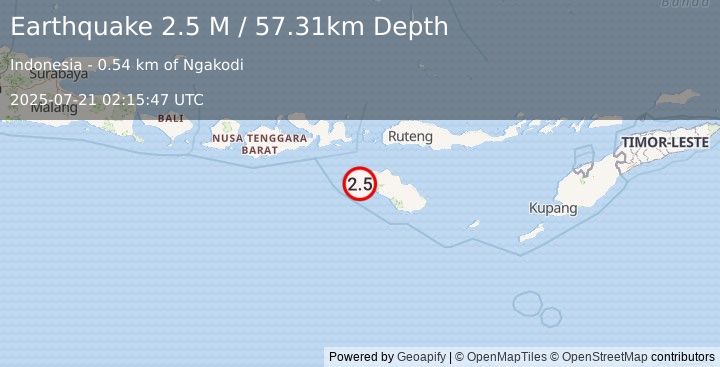 Earthquake Sumba Region, Indonesia (2.5 M) (2025-07-21 02:15:47 UTC)