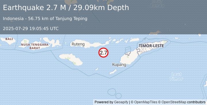 Earthquake Savu Sea (3.0 M) (2025-07-29 19:05:46 UTC)