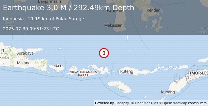 Earthquake Sumbawa Region, Indonesia (2.5 M) (2025-07-30 09:51:45 UTC)