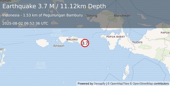 Earthquake Seram, Indonesia (3.7 M) (2025-08-02 06:52:37 UTC)