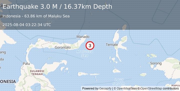 Earthquake Northern Molucca Sea (3.0 M) (2025-08-04 03:22:34 UTC)