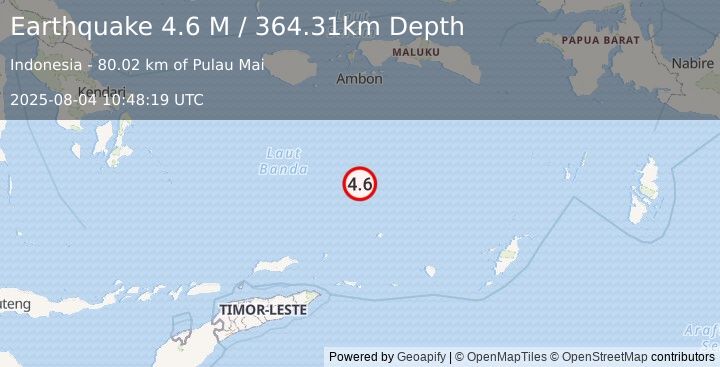 Earthquake Banda Sea (4.5 M) (2025-08-04 10:48:20 UTC)