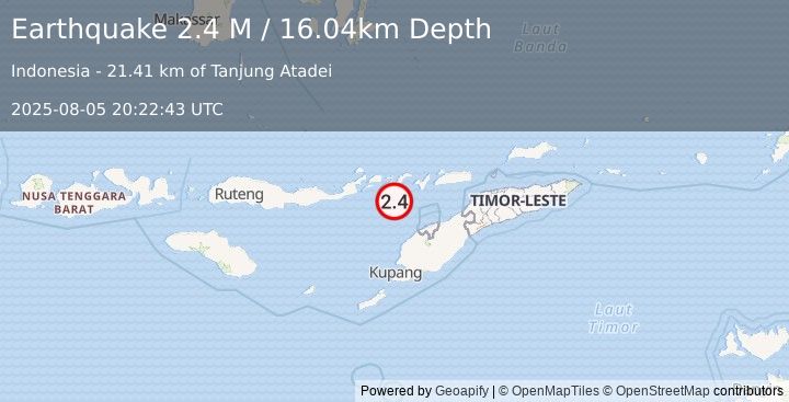 Earthquake Flores Region, Indonesia (2.4 M) (2025-08-05 20:22:43 UTC)
