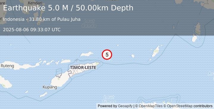 Earthquake Banda Sea (5.0 M) (2025-08-06 09:33:07 UTC)