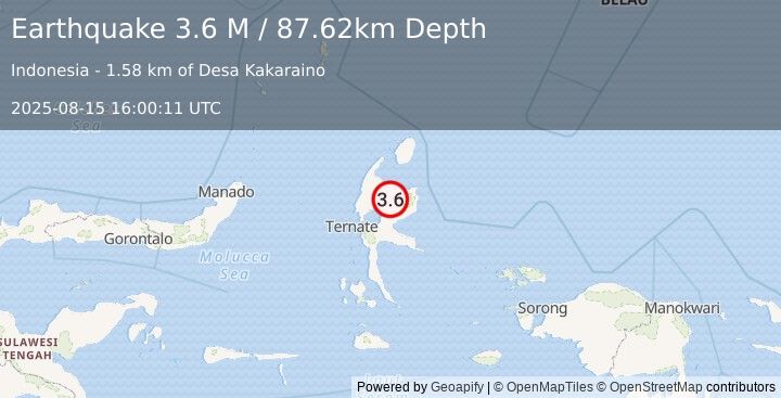 Earthquake Halmahera, Indonesia (3.6 M) (2025-08-15 16:00:11 UTC)