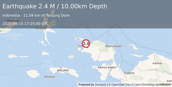 Earthquake West Papua Region, Indonesia (2.4 M) (2025-08-15 17:25:00 UTC)