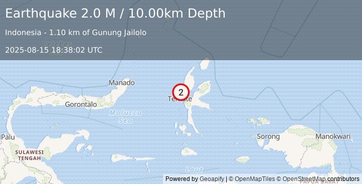 Earthquake Halmahera, Indonesia (2.0 M) (2025-08-15 18:38:02 UTC)