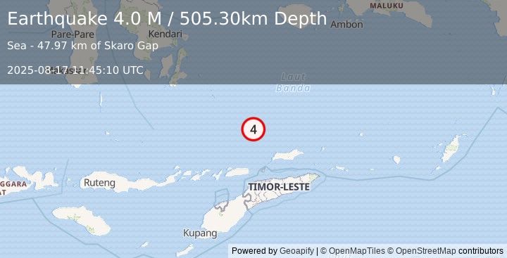 Earthquake Banda Sea (4.0 M) (2025-08-17 11:45:10 UTC)