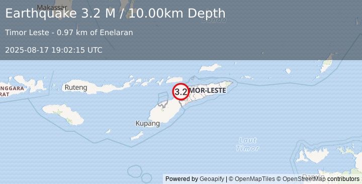 Earthquake Timor Region (3.2 M) (2025-08-17 19:02:15 UTC)