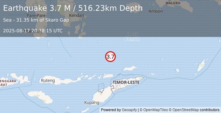Earthquake Banda Sea (3.7 M) (2025-08-17 20:38:15 UTC)