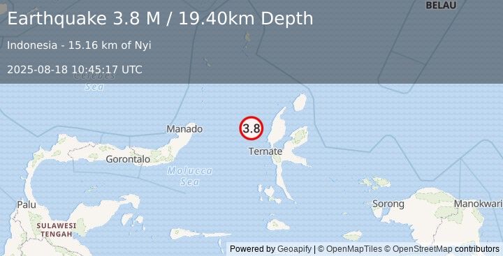 Earthquake Northern Molucca Sea (3.8 M) (2025-08-18 10:45:17 UTC)