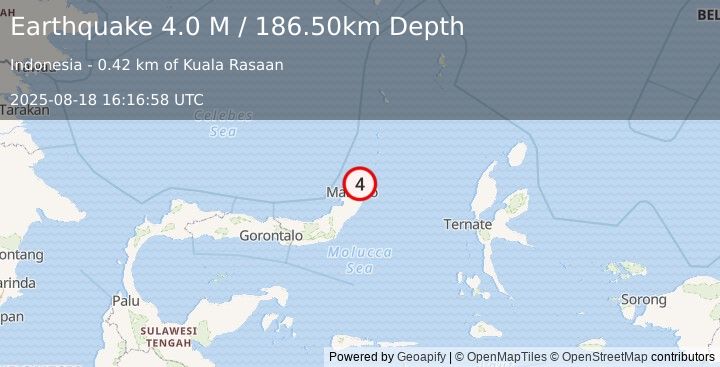 Earthquake Northern Molucca Sea (4.0 M) (2025-08-18 16:16:58 UTC)