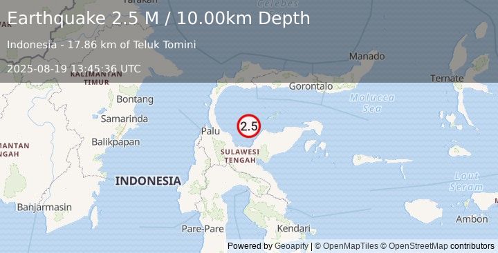 Earthquake Minahassa Peninsula, Sulawesi (2.5 M) (2025-08-19 13:45:36 UTC)