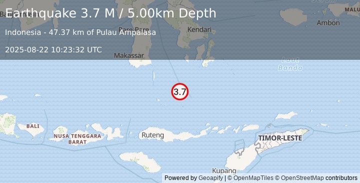 Earthquake Flores Sea (3.7 M) (2025-08-22 10:23:32 UTC)