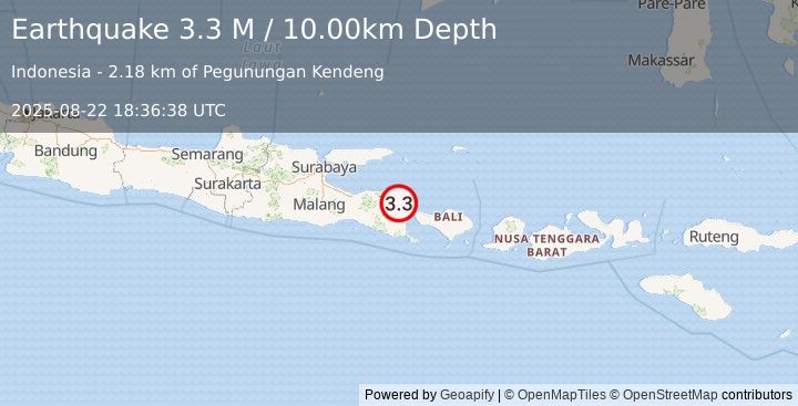 Earthquake Bali Sea (3.3 M) (2025-08-22 18:36:38 UTC)